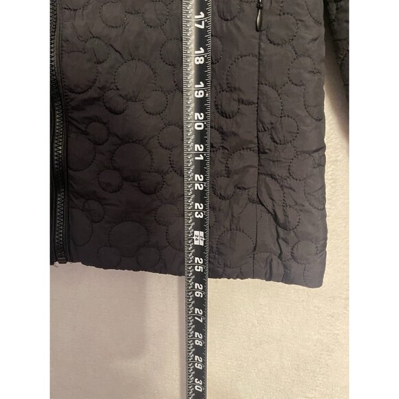 Disney Parks Jacket Womens Small Black Sherpa Lined Mickey Mouse Hooded Puffer - Picture 8 of 8